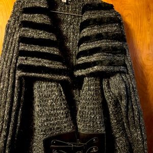 Dress Barn Grey & Black Sweater